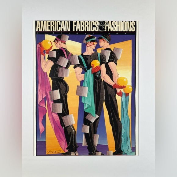 2 ANTONIO LOPEZ AMERICAN FABRICS & FASHIONS  1986 ORIGINAL MAGAZINE COVER - Picture 4 of 9